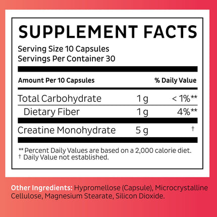 Zeal Creatine Monohydrate - 300 Capsules, Unflavored | Creatine Supplement