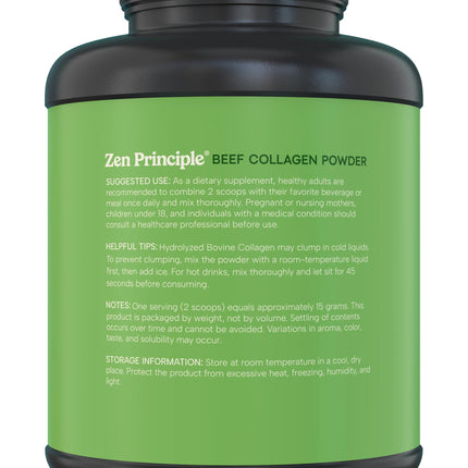Zen Principle Grass-Fed Collagen Peptides 5 lb – Anti-Aging Protein Powder