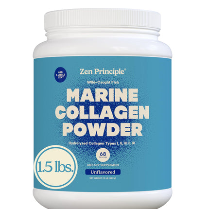 Zen Principle Marine Collagen Peptides Powder – 1.5 lb, Wild-Caught, Non-GMO, Hydrolyzed Type I & III