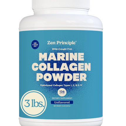 Zen Principle Marine Collagen Peptides – 3lb, Wild-Caught, Non-GMO, Unflavored