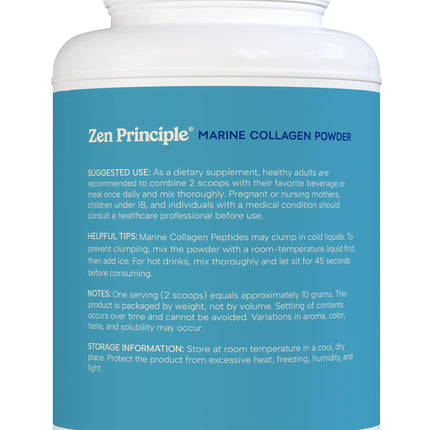 Zen Principle Marine Collagen Peptides – 3lb, Wild-Caught, Non-GMO, Unflavored