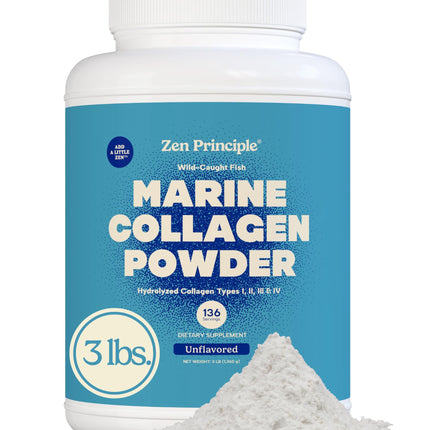 Zen Principle Marine Collagen Peptides – 3lb, Wild-Caught, Non-GMO, Unflavored