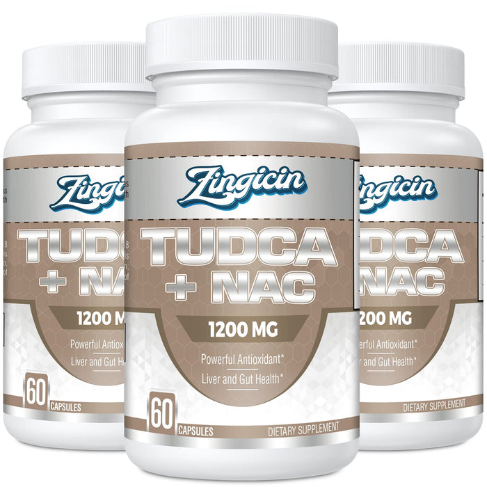 Zingicin TUDCA with NAC 1200mg - 180 Capsules | Liver Support & Antioxidant Formula