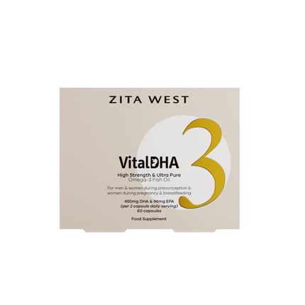 Zita West Vital DHA – Prenatal DHA, Zinc for Fertility & Pregnancy | 60 Capsules
