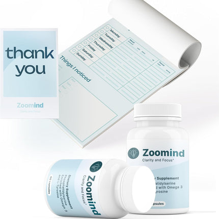 Zoomind Dietary Supplement - Clarity & Focus | Omega-3, Phosphatidylserine PS, L-Tyrosine | 60 Capsules