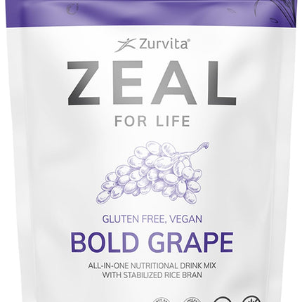 Zurvita Zeal for Life - Bold Grape Flavor | Daily Nutrition for Vitality & Wellness - 30-Day Wellness Bag 420g