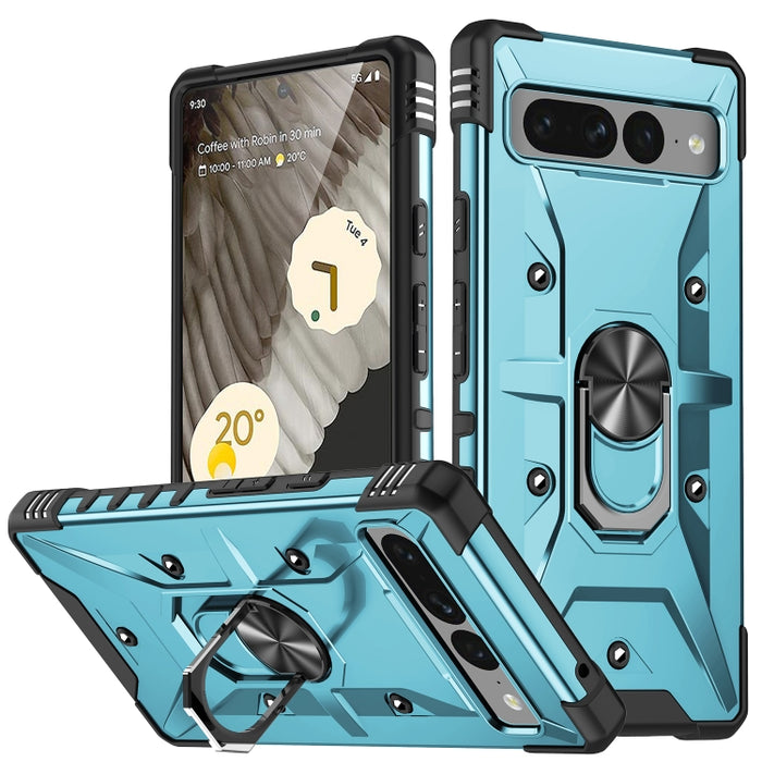 For Google Pixel 7 Pro 5G Ring Holder Phone Case(Light Blue)