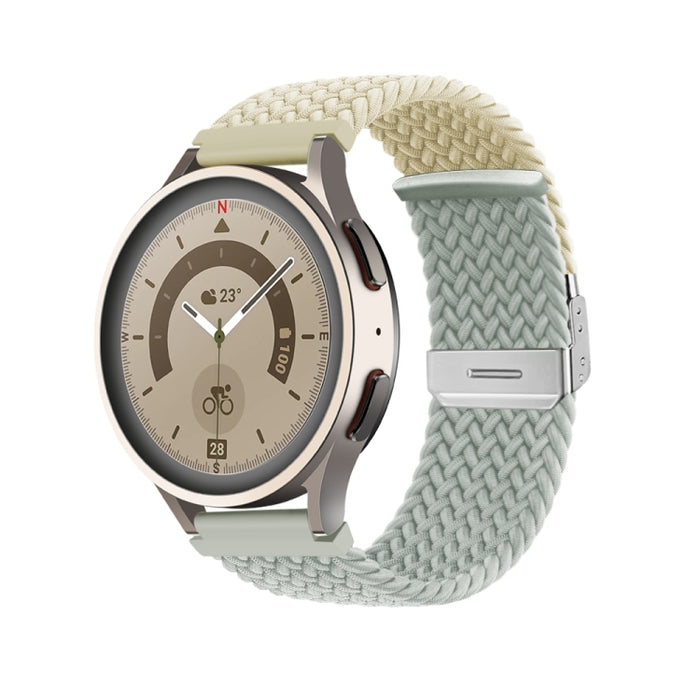 20mm Buckle Braided Nylon Watch Band(Starlight Grey)