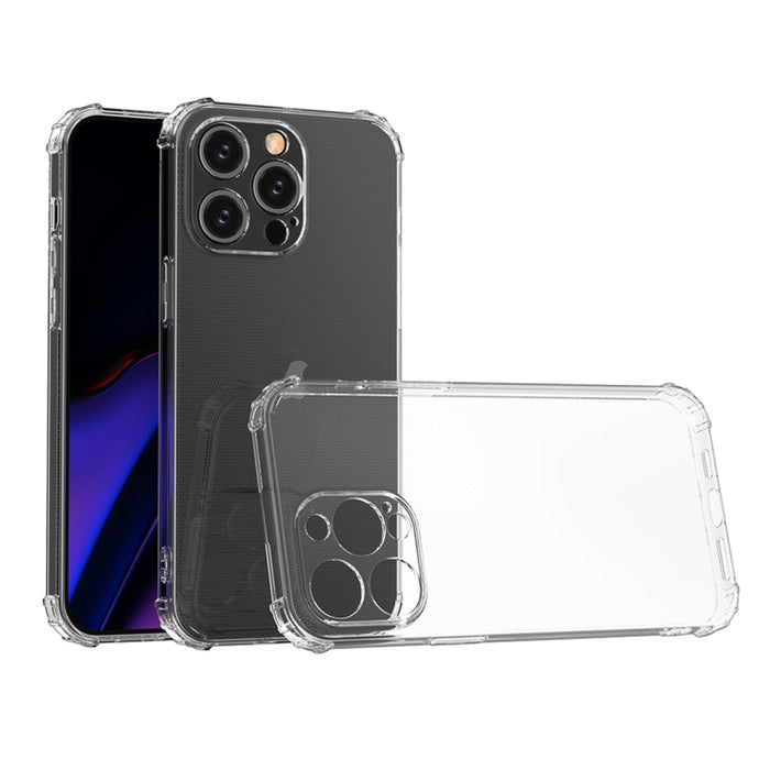 For iPhone 15 Pro Max Four-Corner Shockproof Clear TPU Phone Case(Transparent)