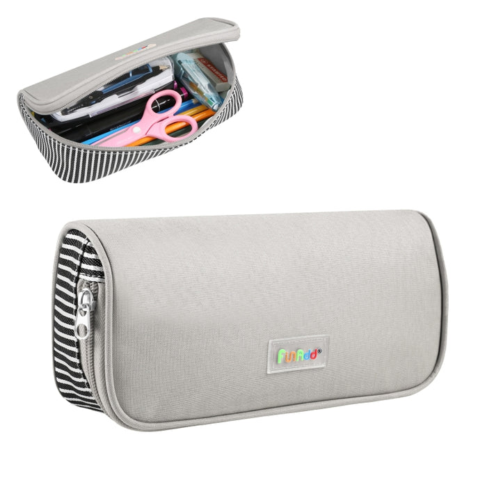 FunAdd Pencil Case Cosmetic Storage Organizer Ant Cloth Glasses Bag, Size: 230 x 110 x 70mm (Grey)
