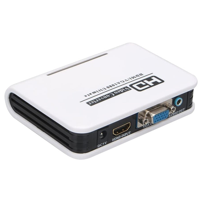 1080P HDMI to VGA adapter Digital to Analog Video Audio Converter Cable for Xbox 360 PS3 PS4 PC Laptop TV Box Projector(White)