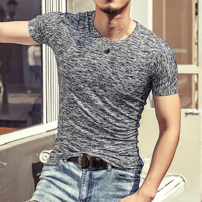 Tops Tees Casual Short Sleeve Pure T-shirts Clothes for Men, Size:XL(Black)