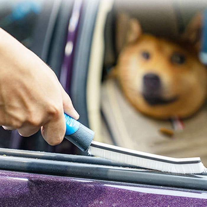 Car Window Door Corner Brush Cleaning Car Crevice Brush(Blue)