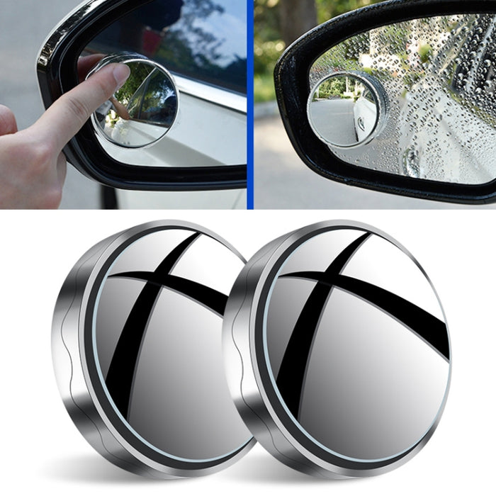 1pair Reversing Mirror Small Round Mirror HD Large View Suction Cup Blind Spot Mirror(Silver)