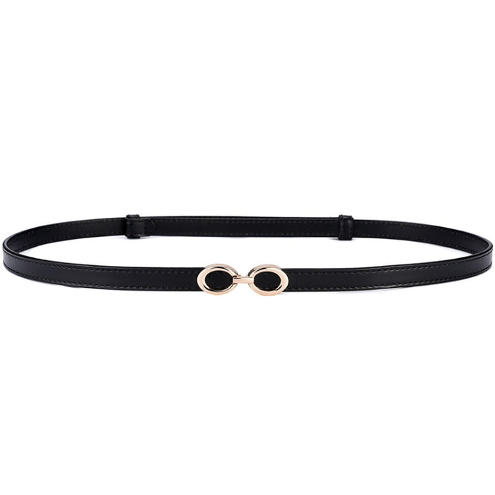 Women Thin Waistband Retro Versatile Clothing Accessories Slim Waist Belt(Black)