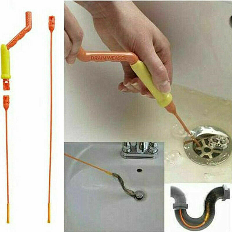 Drain Cleaner Plus Hair Clog Removal Tool Unclog Sink Tub Pipe Kitchen Bath Rod
